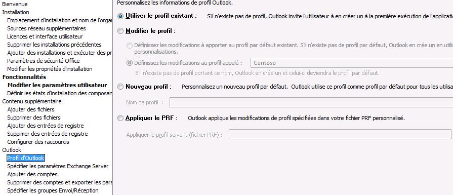 Configurer un profil Outlook dans l’OPO