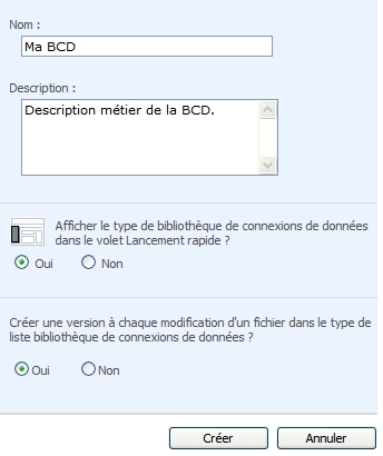 Gérer les connexions de données : options de sélection