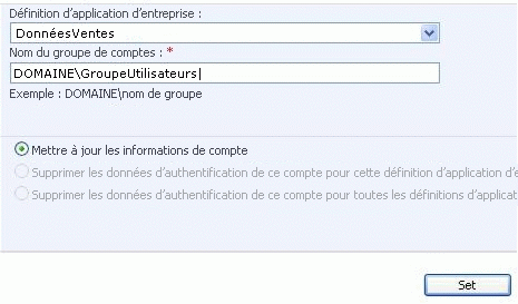 Fenêtre d’informations du compte des services Excel