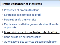 Excel Services : publier des liens vers le client Office