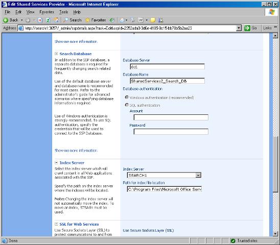 Spécifier des bases de données de recherche et d’index