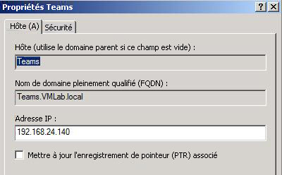 Image de l’enregistrement DNS