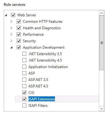 Page Ajouter des fonctionnalités pour le rôle serveur web