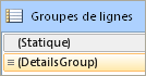 Groupes de lignes, avancé pour table par défaut