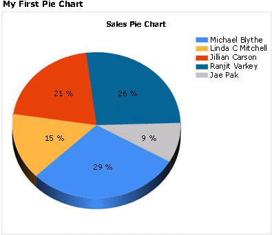 « Mon premier graphique à secteurs » en mode exécution