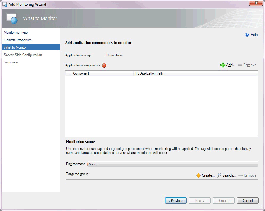 Page Éléments à analyser