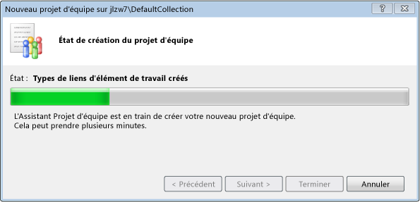 Mise à jour d'état dans la création de projet d'équipe
