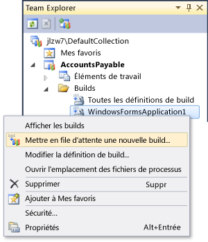 Mettre la nouvelle build en file d'attente