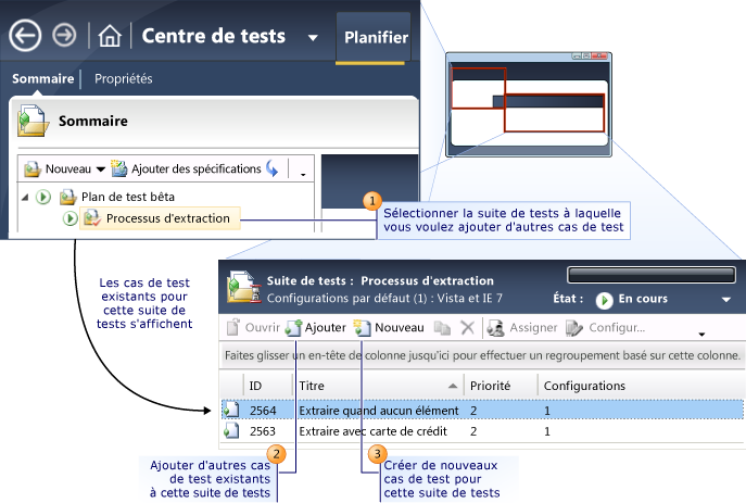 Ajouter des cas de test à une suite de tests