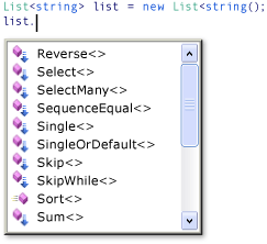 Opérateurs de requête standard dans Intellisense