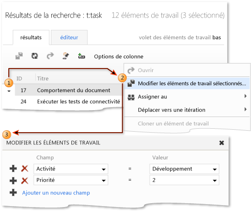 Modifier en bloc (Team Web Access)