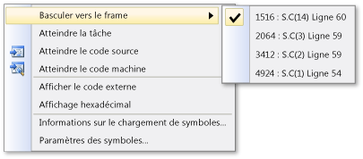 Menu Piles avec 2 options sur C alors que J est actif