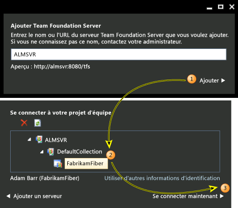 Microsoft Test Manager - se connecter au projet d'équipe