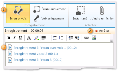 Démarrer l'enregistrement d'une session de feedback