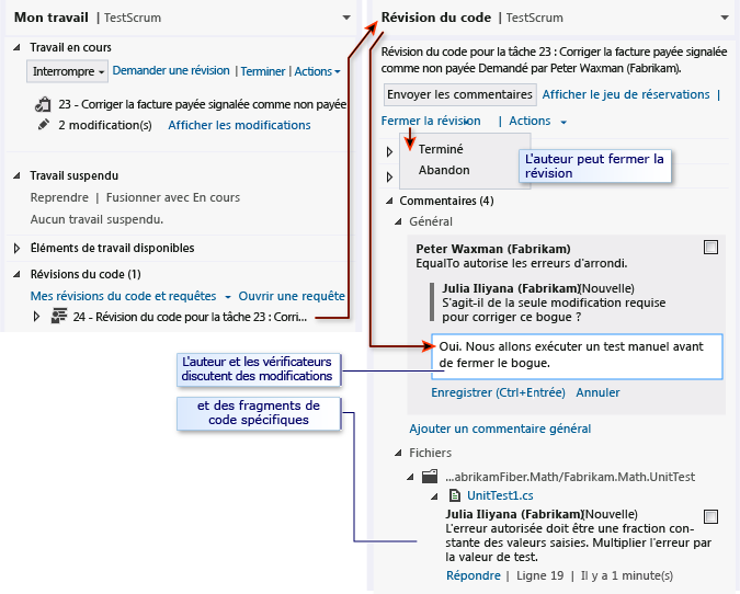 Réponse à une révision du code