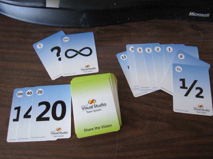 Exemple de cartes de planning poker