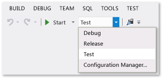 Barre d'outils Standard option Configuration de solution