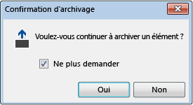 Confirmation d'archivage