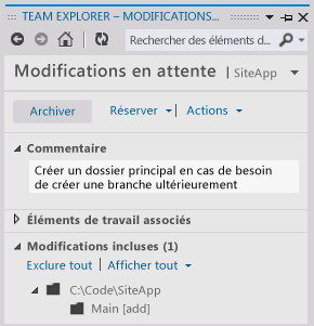 Archiver le supplément du dossier principal