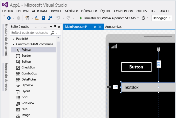 Ajouter des contrôles à MainPage.xaml