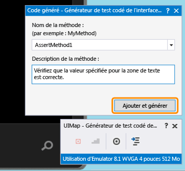 Générer du code pour l'assertion