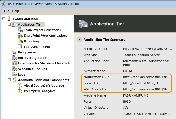 Team Web Access information is now correct