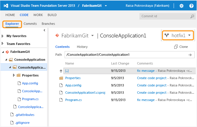 Web Portal File Explorer in Git team project