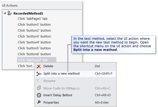 Split a test method