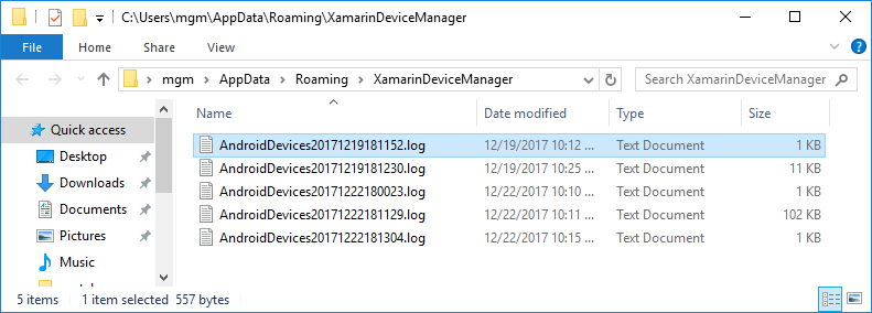 Emplacement du fichier journal d’Android Device Manager