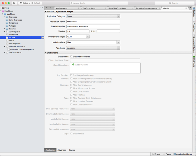 Modification du fichier Info.plist