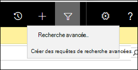 Capture d’écran du bouton Recherche avancée.