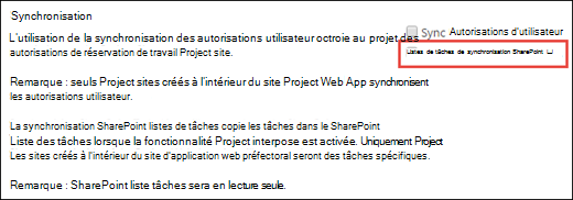 Synchroniser les listes de tâches SharePoint.