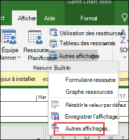 Capture d’écran montrant où vous sélectionnez Plus de vues.