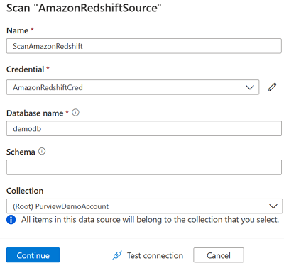 Capture d’écran montrant le menu d’analyse pour Amazon Redshift.