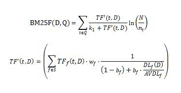 Formule BM25 pour la fonctionnalité de classement BM25