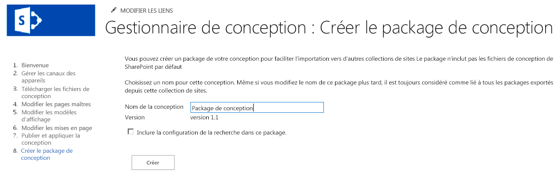 Exportation d’un package de conception