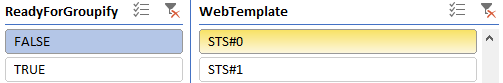 Filtre de modèle Web sur STS#1 - non prêt