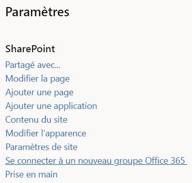 Actions du site