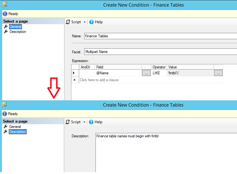 Condition Tables de finance