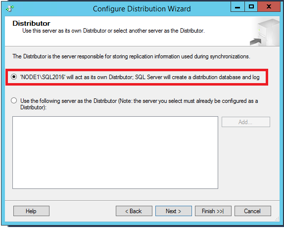 Option permettant au serveur d’agir comme son propre serveur de distribution