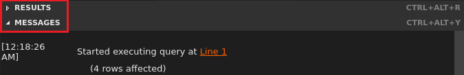 Capture d’écran de l’interface Visual Studio Code, basculer les en-têtes.