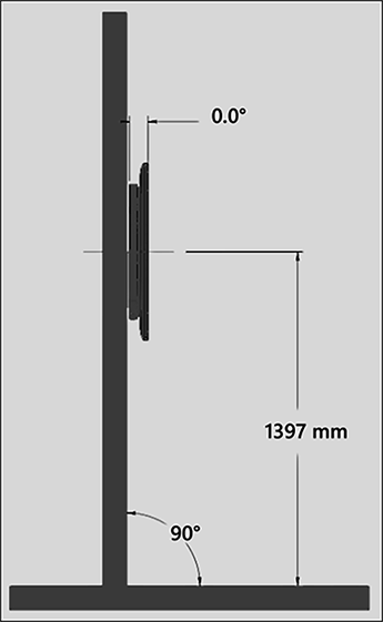 Modèles 50 pouces de Surface Hub 2S ou Surface Hub 3 côté montage mural.