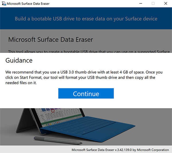 Figure 2. Vérifier que le lecteur USB d’au moins 4 Go est connecté