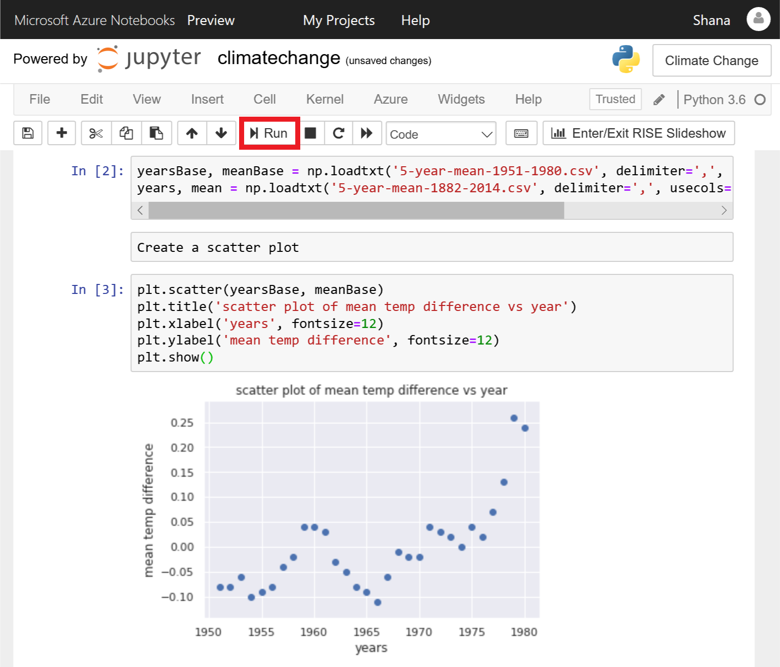 Nuage de points produit par Matplotlib.