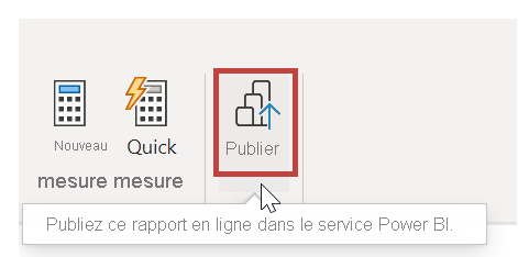 Capture d’écran du bouton Publier pour publier le rapport en ligne.