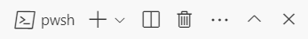 Capture d’écran de la fenêtre de terminal de Visual Studio Code, dans laquelle pwsh est l’option d’interpréteur de commandes.