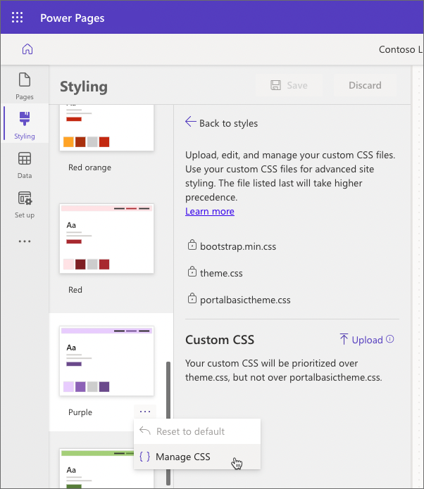 Capture d’écran de l’interface de chargement CSS personnalisée.