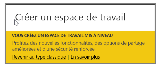 Capture d’écran de l’option de menu « Mon espace de travail ».