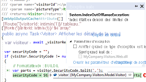 A screenshot showing the Snapshot Debugger in Application Insights.