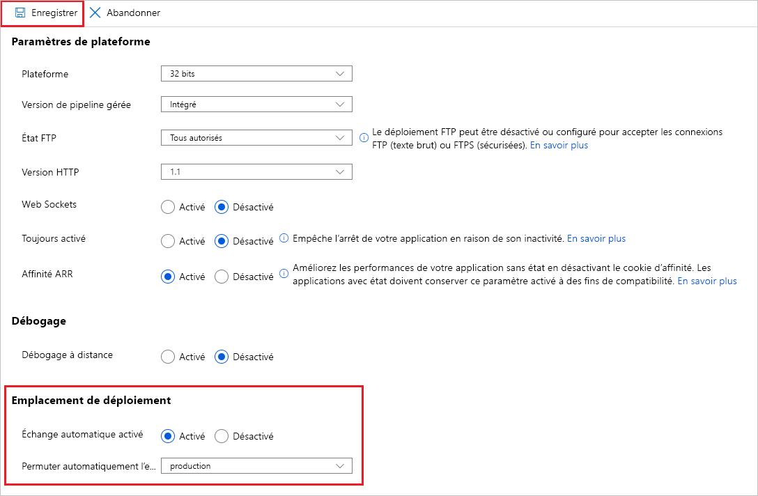 Screenshot of configuring auto swap.